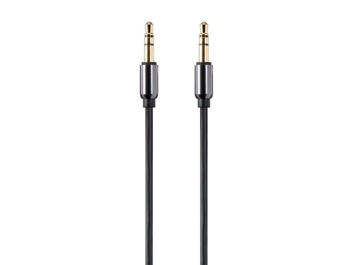 Monoprice Auxiliary Audio Cable - 3.5mm TRS, Gold Plated, 3 Feet, Black - Onyx Series 1 Count (Pack of 1) Cable