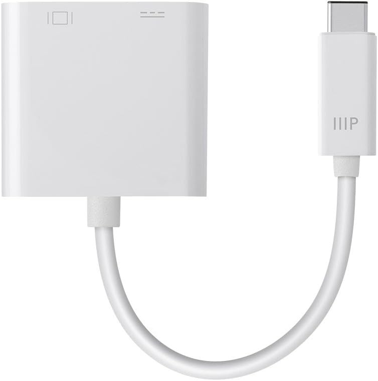 Monoprice USB-C Multiport Adapter - HDMI and USB-C Ports, Mirror Display, Up To 1080p @ 60hz, White - Select Series