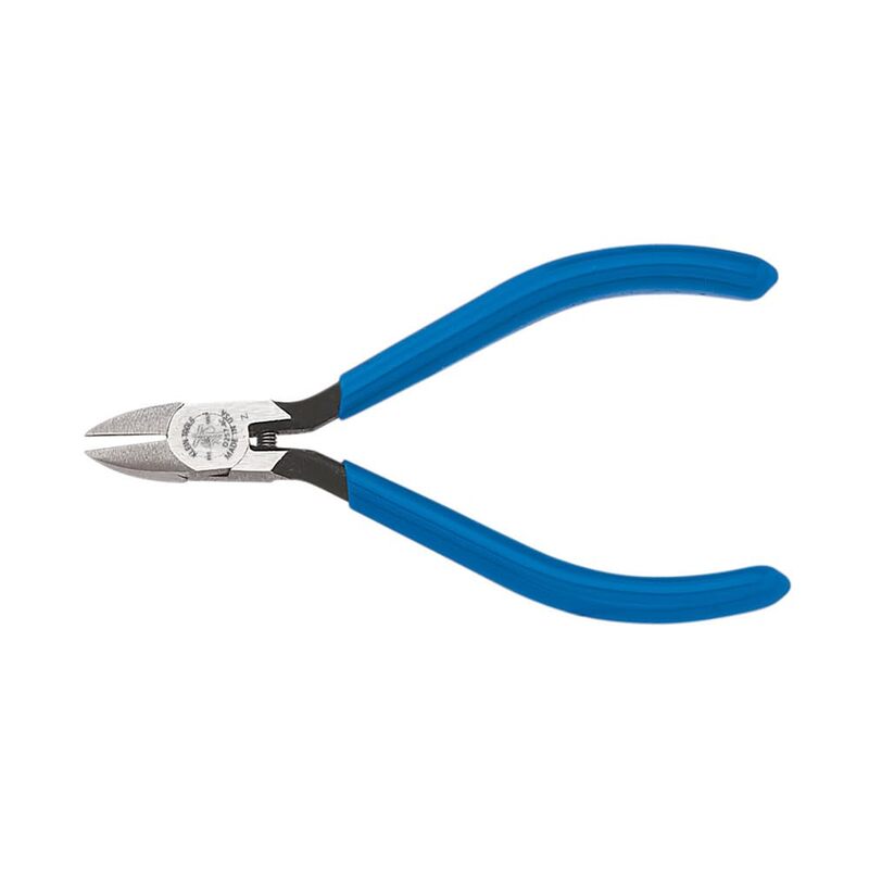Klein Tools D257-4C Pliers, Diagonal Cutting Midget Electronics Pliers with Short Jaws and Beveled Cutting Edges