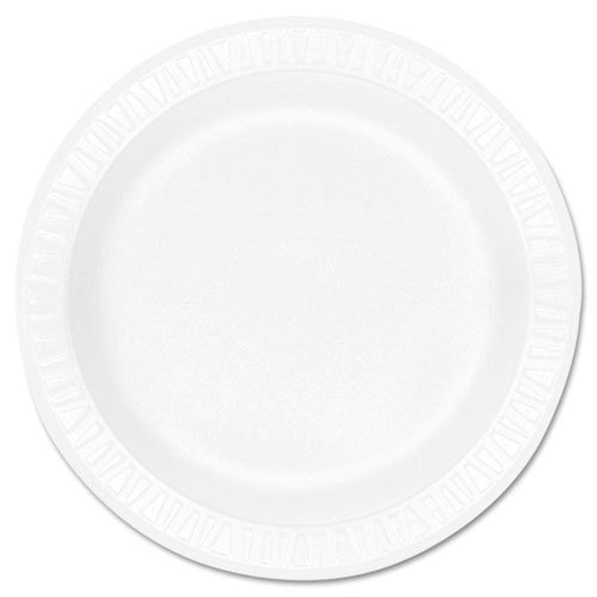 Dart Concorde 10.25in White Unlaminated Foam Plates - Case of 500