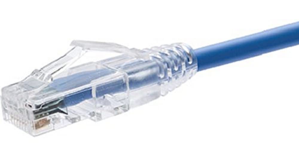 Unirise, USA Unirise Clearfit Slim Cat6 Patch Cable, 28AWG, Snagless, Blue, 3ft