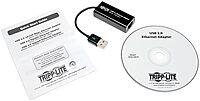 Tripp Lite USB 2.0 Hi-Speed to Ethernet NIC Network Adapter, 10/100 Mbps (U236-000-R), Black