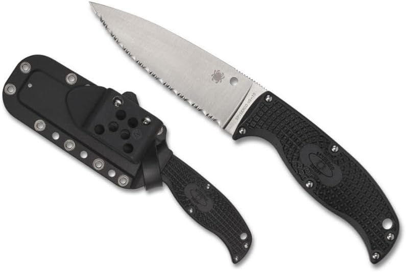 SPYDERCO Enuff 2 Fixed Blade Knife with FRN Handle and Polymer Sheath