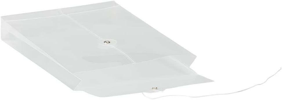 JAM PAPER Open-End Plastic Envelopes, Button & String