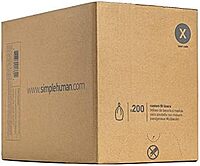 simplehuman Custom-Fit Trash Can Liners, Drawstring, White