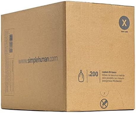 simplehuman Custom-Fit Trash Can Liners, Drawstring, White