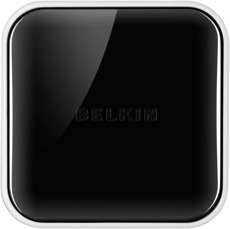 Belkin 4-Port Powered Desktop USB Hub with Support for USB-A, USB 2.0, and USB 1.1, Black and White