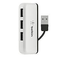 Belkin Travel 4-Port USB 2.0 Hub with Built-In Cable Management (White) 4-Port Travel