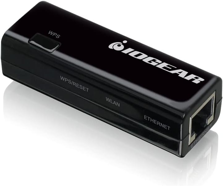 IOGEAR Universal Ethernet to Wi-Fi N Adapter - Speeds of up to 300Mbps on 2.4GHz - Push-button Wi-Fi Protected Setup (WPS)
