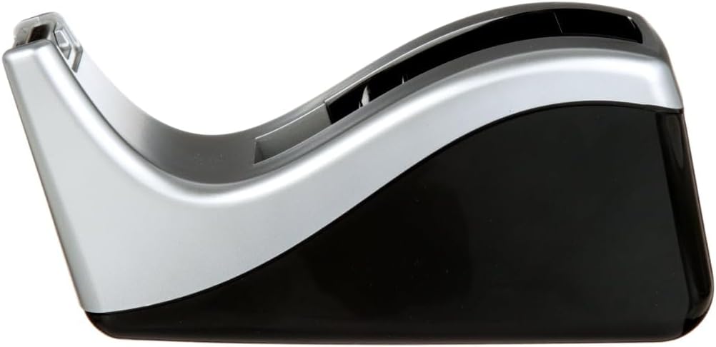 Scotch Desktop Tape Dispenser, Silvertech Two-Tone (C60-ST) 1 Count (Pack of 1)