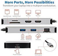 Tripp Lite USB-C Two-Monitor HDMI Laptop/Phone Docking Station, 4K @ 60 Hz (4:4:4), USB-A Hub, Gigabit Network Port, SD & MicroSD Memory Card, 100W USB-C Charging, 3-Year Warranty (U442-DOCK8G-GG)