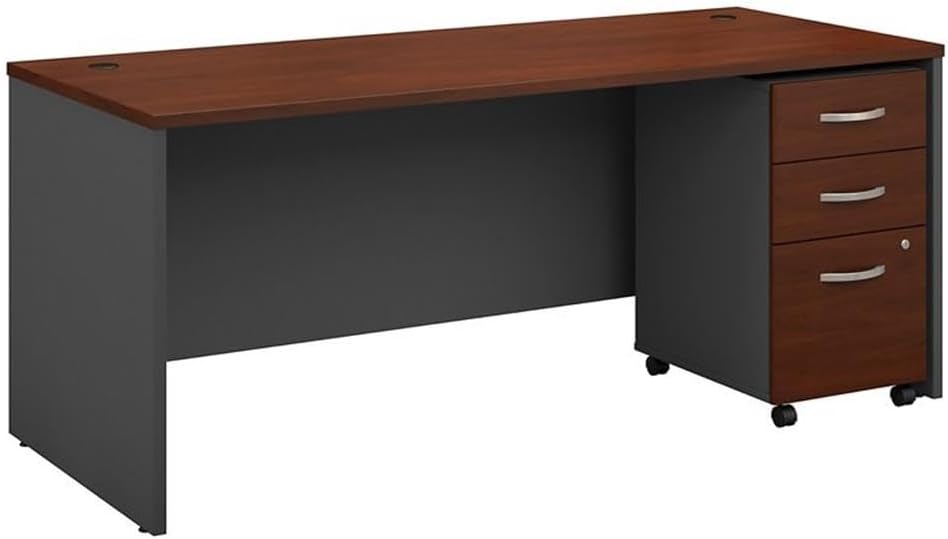 Bush Business Furniture Series C 72W x 30D Office Desk with Mobile File Cabinet