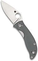 SPYDERCO Value Folding Utility Knife with CTS BD1 Stainless Steel Blade and Gray G-10 Handle, PlainEdge