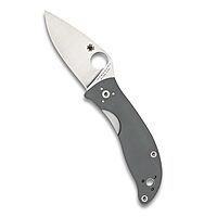 SPYDERCO Value Folding Utility Knife with CTS BD1 Stainless Steel Blade and Gray G-10 Handle, PlainEdge