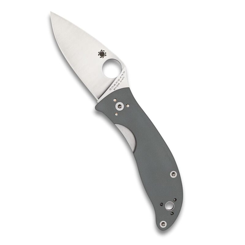 SPYDERCO Value Folding Utility Knife with CTS BD1 Stainless Steel Blade and Gray G-10 Handle, PlainEdge
