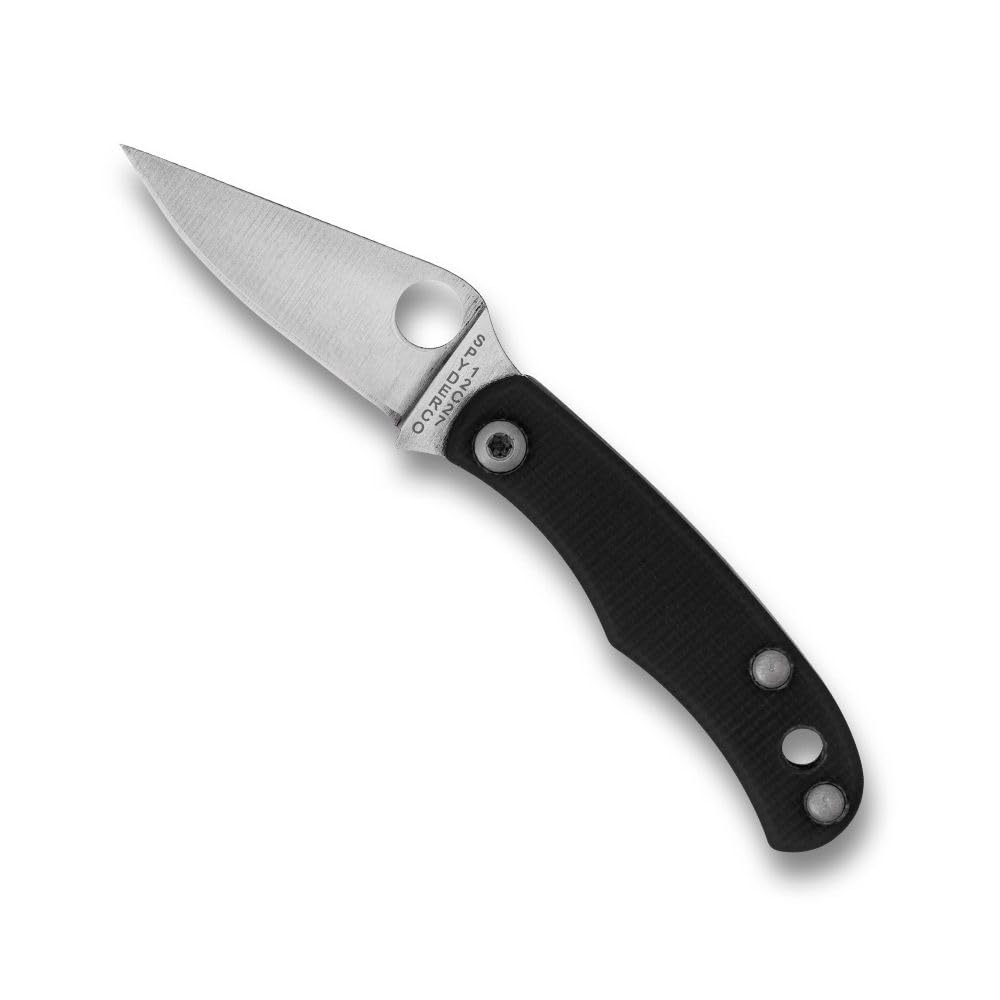 Spyderco Bug Micro-Sized Slipjoint Knife with 1.27 Inch 12C27 Steel Blade and Durable G-10 Black Handle - PlainEdge