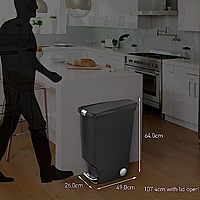 simplehuman 40 Liter / 10.6 Gallon Slim Kitchen Step Trash Can With Secure Slide Lock