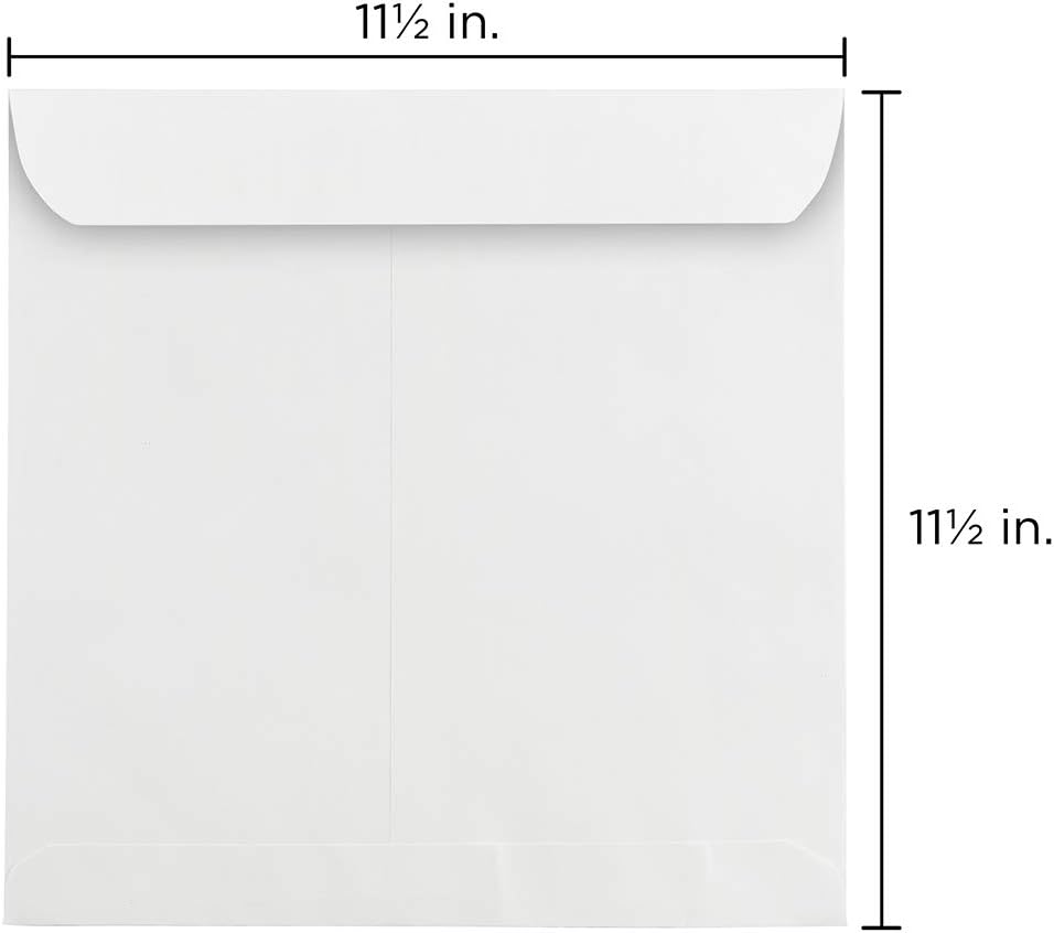 JAM PAPER Square Invitation Envelopes - White - 28-lb Paper - 25/Pack