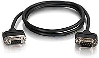 C2G 52156 Serial RS232 DB9 Cable with Low Profile Connectors M/F, in-Wall CMG-Rated, Black (3 Feet, 0.91 Meters)