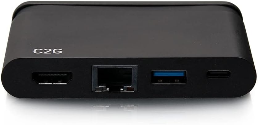 C2G USB-C 4-in-1 Compact Dock with HDMI, USB-A, Ethernet, and USB-C Power Delivery up to 100W - 4K 30Hz