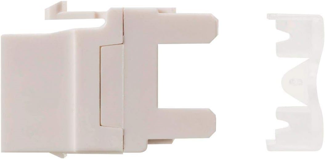 Monoprice Cat6 Punch Down Keystone Jack - Short Body, 180-Degree, 8P8C, for 22-24AWG Solid Wire, White