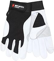 MCR SAFETY Mechanics Work Gloves, Rugged Grain Goatskin with Double Palm