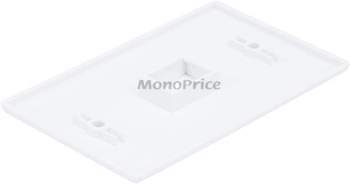 Monoprice Keystone Wall Plate - 1 Port, Single Gang, Screws Included, White White Wall Plate