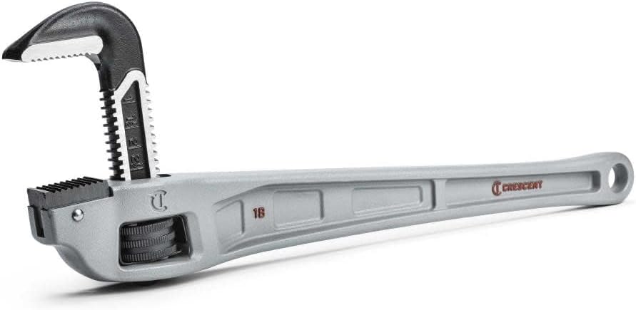 Crescent Aluminum Offset Handle Pipe Wrench - Heavy Duty Plumbing Tool for Tight Areas - Adjustable Home Repair Hand Tool