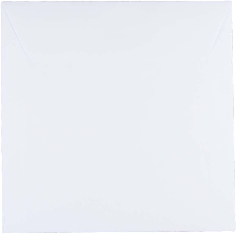 JAM PAPER Square Invitation Envelopes - White - Gummed Seal - 25/Pack