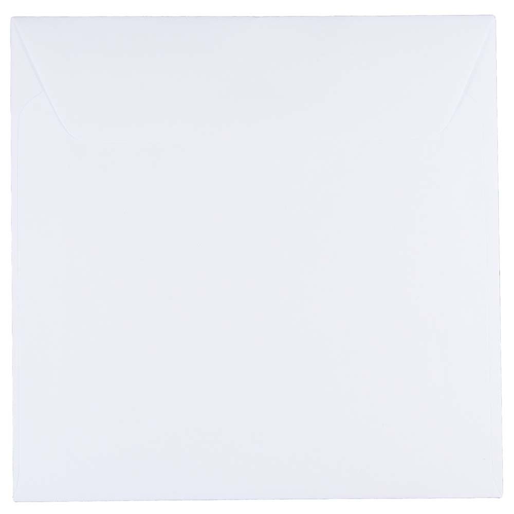 JAM PAPER Square Invitation Envelopes - White - Gummed Seal - 25/Pack