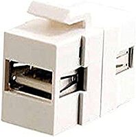 C2G/Cables to Go 28748 Snap-In USB A/A Female Keystone Insert Module, TAA Compliant, White