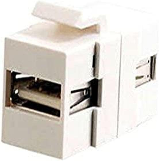 C2G/Cables to Go 28748 Snap-In USB A/A Female Keystone Insert Module, TAA Compliant, White
