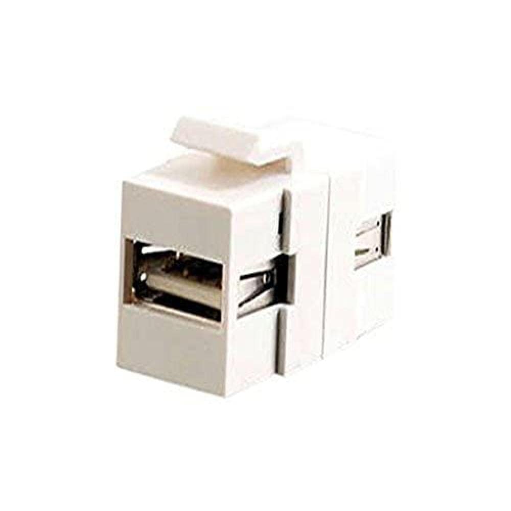 C2G/Cables to Go 28748 Snap-In USB A/A Female Keystone Insert Module, TAA Compliant, White