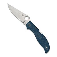 Spyderco Stretch 2 XL Lightweight Folding Pocket Knife with K390 Stainless Steel Blade and Blue FRN Handle - PlainEdge