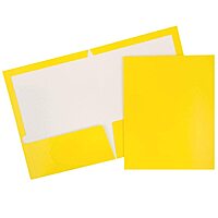 JAM PAPER Laminated Two-Pocket Glossy Presentation Folders - Letter Size