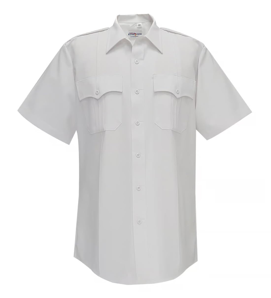 FLYING CROSS Duro Poplin Short Sleeve Shirt w/ Sewn-In Creases