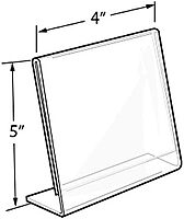 Azar Displays Acrylic L-Shaped Sign Holders, Clear - Pack of 10
