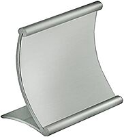 Azar Displays Metal Horizontal Curved Sign Holder, 4inH x 4inW x 3inD, Silver