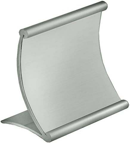 Azar Displays Metal Horizontal Curved Sign Holder, 4inH x 4inW x 3inD, Silver