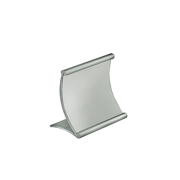 Azar Displays Metal Horizontal Curved Sign Holder, 4inH x 4inW x 3inD, Silver