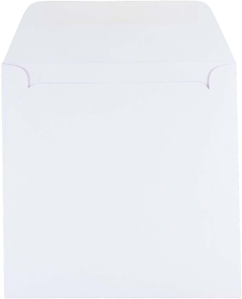 JAM PAPER Square Invitation Envelopes - White - Gummed Seal - 25/Pack