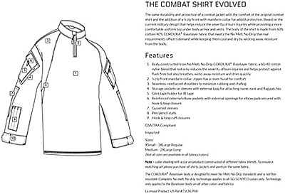 TRU-SPEC T.R.U. 1/4 Zip Combat Shirt, Men's Tactical Long Sleeve