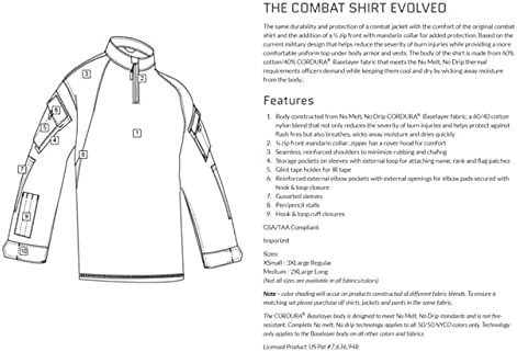 TRU-SPEC T.R.U. 1/4 Zip Combat Shirt, Men's Tactical Long Sleeve