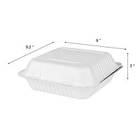 Karat Earth KE-BHC99-1C 9" x 9" Bagasse Hinged Clamshell Container (Pack of 200)