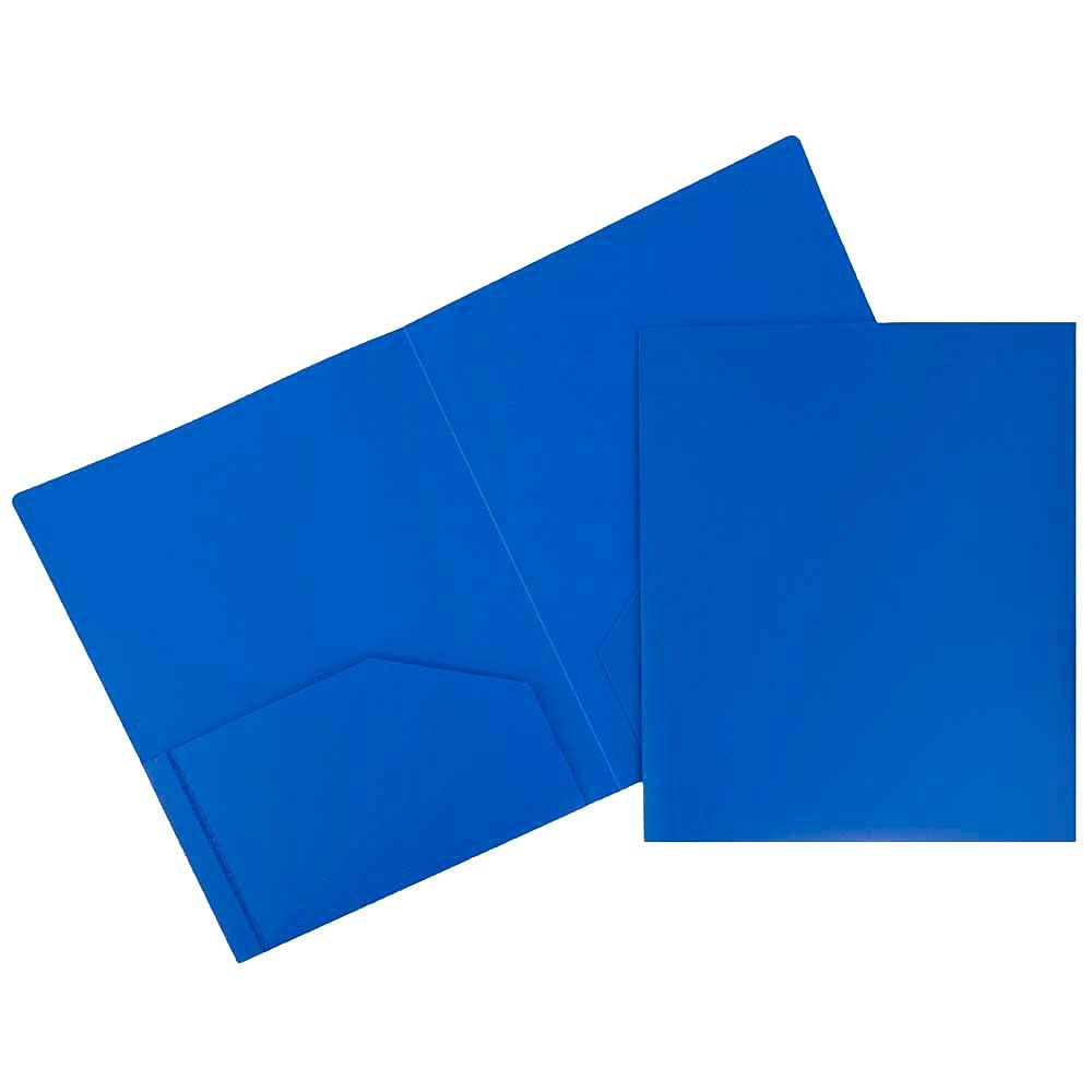 JAM Paper Heavy-Duty 2-Pocket Plastic Presentation Folders - Letter Size