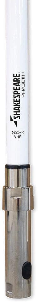 Shakespeare 6225-R Phase III VHF Antenna - 8' VHF Marine Band 6dB Gain , White