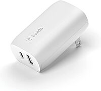 Belkin USB C Charger Block 37W - Power Delivery 25W USB-C Port + 12W USB-A Port for PPS Charging Apple iPhone 16, 16 Plus, 16 Pro, 16 Pro Max, 15 Pro, Samsung Galaxy S25,Nintendo Switch 2 & More