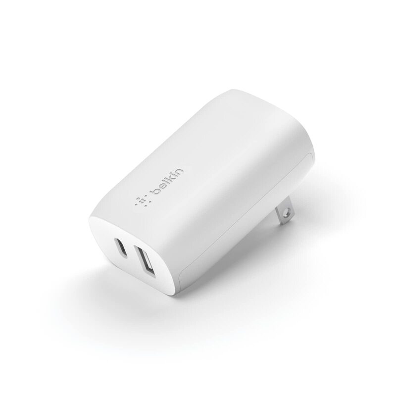 Belkin USB C Charger Block 37W - Power Delivery 25W USB-C Port + 12W USB-A Port for PPS Charging Apple iPhone 16, 16 Plus, 16 Pro, 16 Pro Max, 15 Pro, Samsung Galaxy S25,Nintendo Switch 2 & More