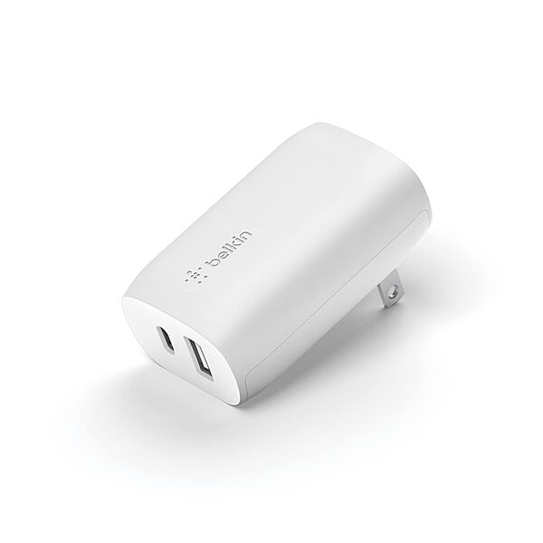 Belkin USB C Charger Block 37W - Power Delivery 25W USB-C Port + 12W USB-A Port for PPS Charging Apple iPhone 16, 16 Plus, 16 Pro, 16 Pro Max, 15 Pro, Samsung Galaxy S25,Nintendo Switch 2 & More