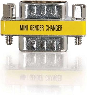 C2G HD15 VGA M/M Mini Gender Changer (Coupler) - 1 x 15-pin HD-15 Male - 1 x 15-pin HD-15 Male - Silver, Yellow